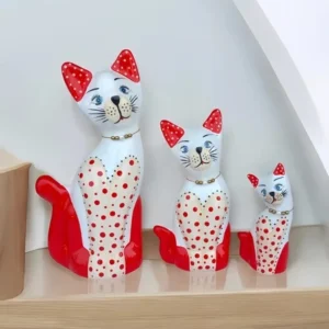 Família de Gatos em Cerâmica - Cerâmica Boldrin