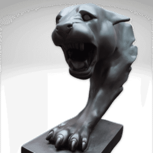Busto Pantera Onça Leopardo Pantera Escultura Artística