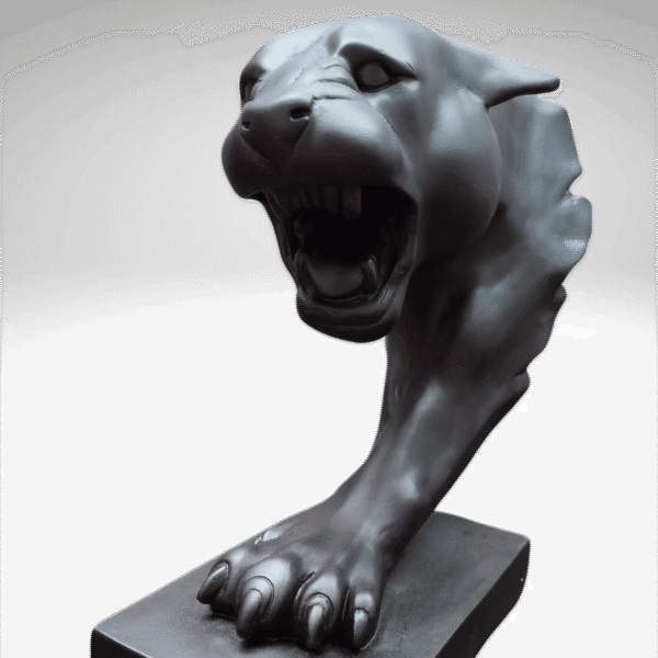 Busto Pantera Onça Leopardo Pantera Escultura Artística