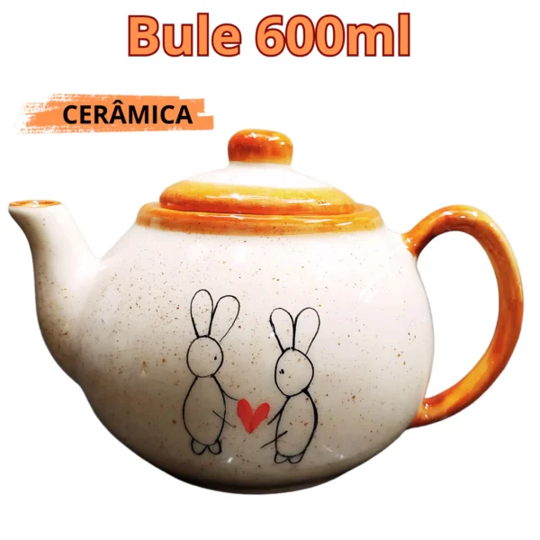 Bule de 600ml para Café ou chá Decorado Coelho da Páscoa - Imagem 6