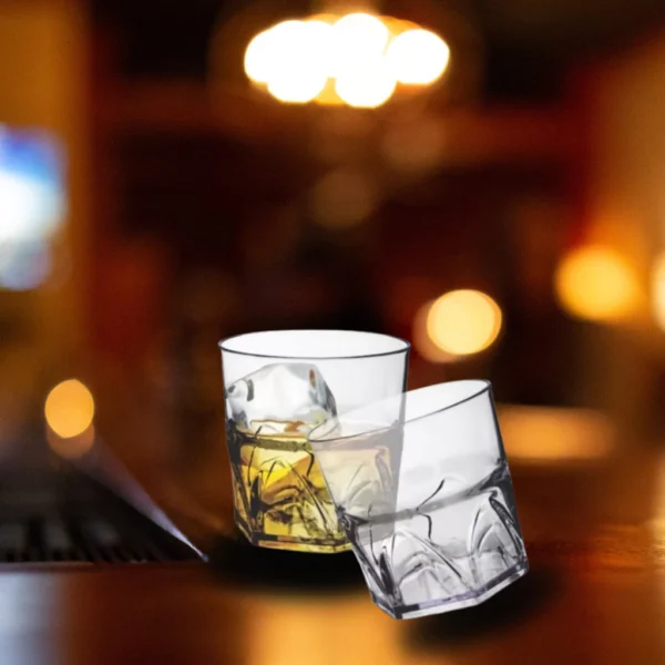 Kit 50 copos de whisky Acrílico Cristal Bares Lanchonetes 250ml - Imagem 3
