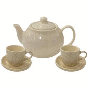 Jogo de Chá com 1 Bule e 2 Xícaras de 70ml com pires - Chapiscado