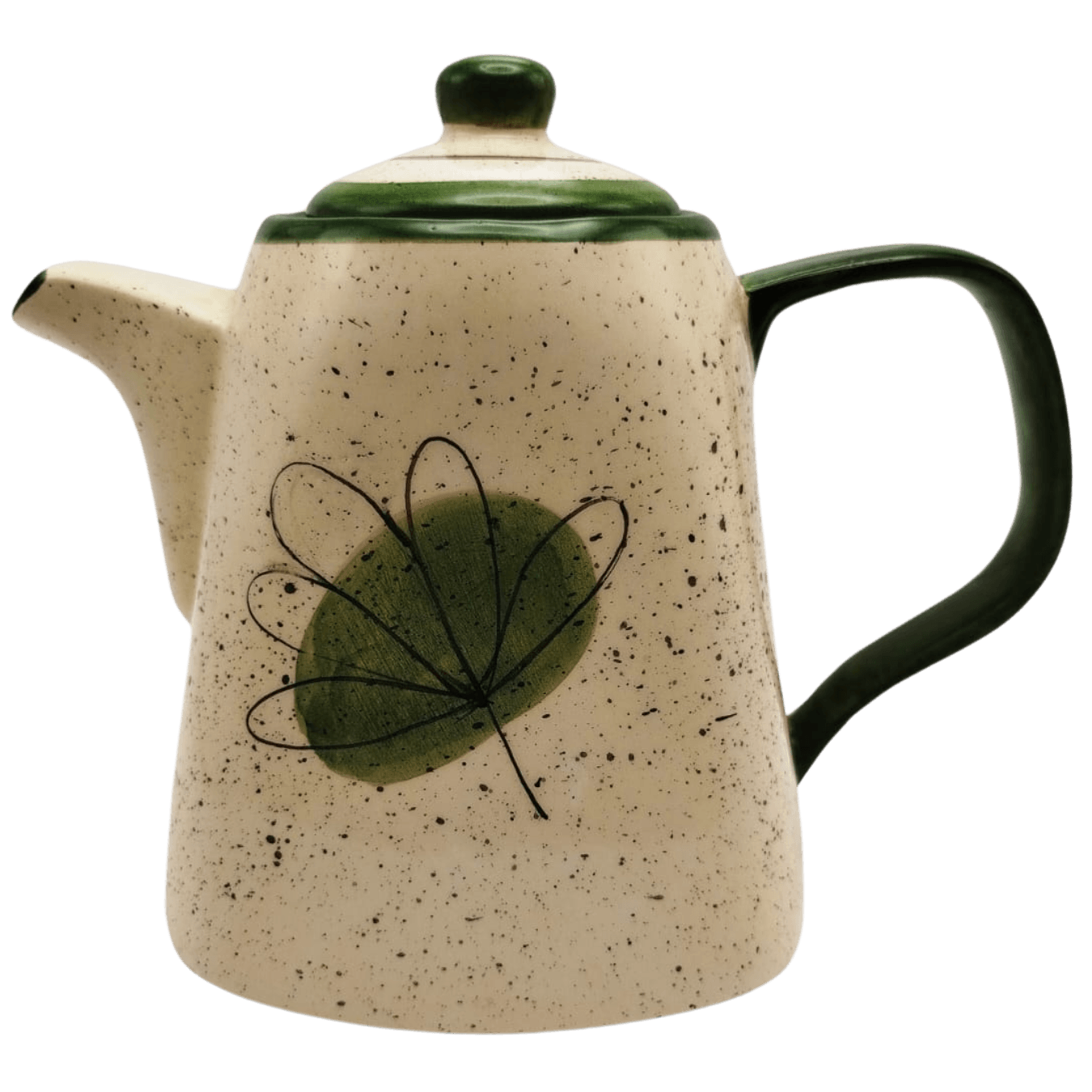 Chaleira Grande com tampa em Cerâmica pintado a mão - Verde