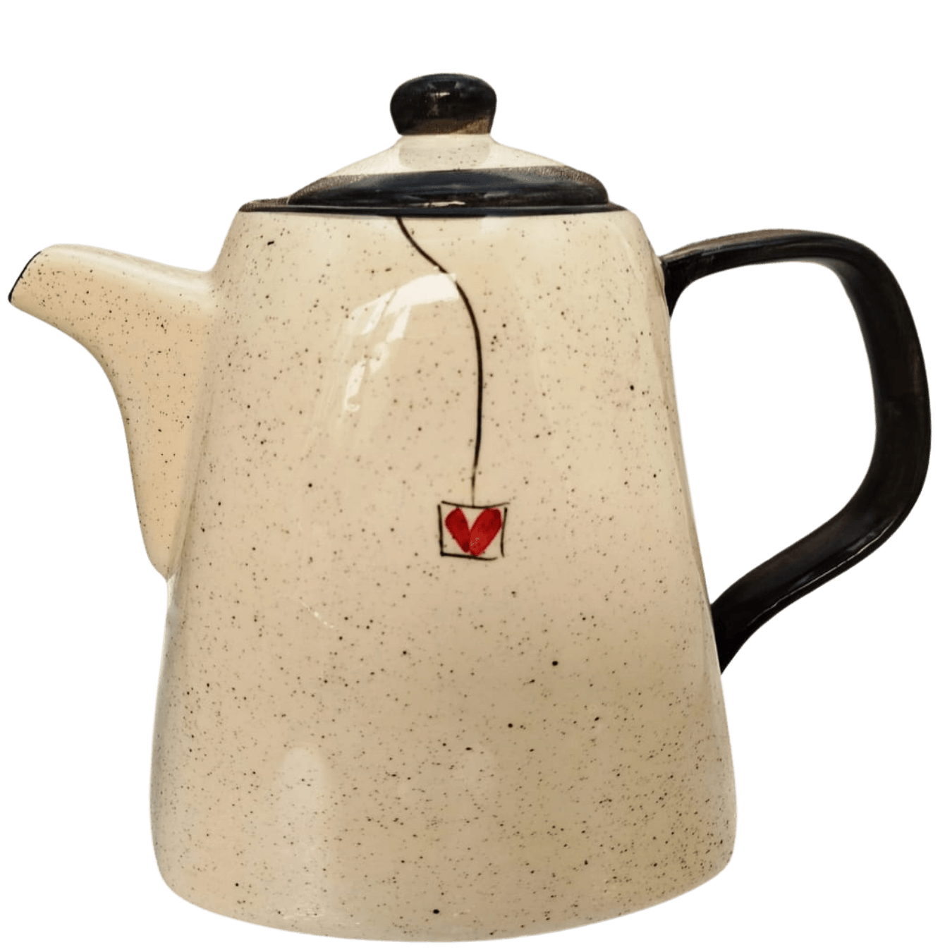 Chaleira Grande com tampa em Cerâmica pintado a mão - Chamuscado