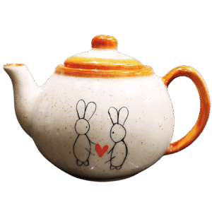 Bule de 600ml para Café ou chá Decorado Coelho da Páscoa