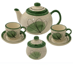 Kit Café Com Bule Açucareiro e 2 Xicaras Com Pires Jogos de Chá