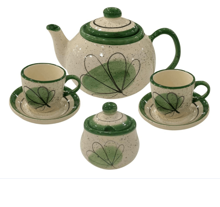 Kit Café Com Bule Açucareiro e 2 Xicaras Com Pires Jogos de Chá