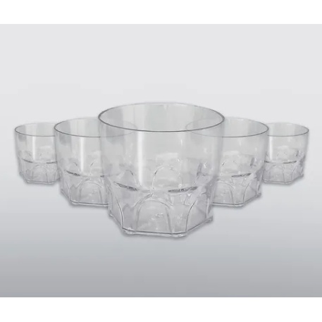 Kit 30 Copo Whisky Acrílico Cristal Bares Lanchonetes 250ml