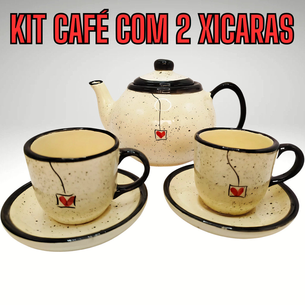 Conjunto de café Bule Caneca Xícara Pires Café Chaleira Chá Decorado Jogo de chá em cerâmica