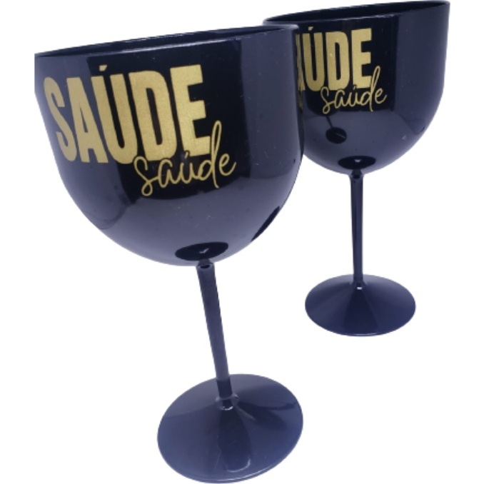 Kit com 5 ou 10 Taças Gin Vodka 580ml Acrílica - Taça SAUDE