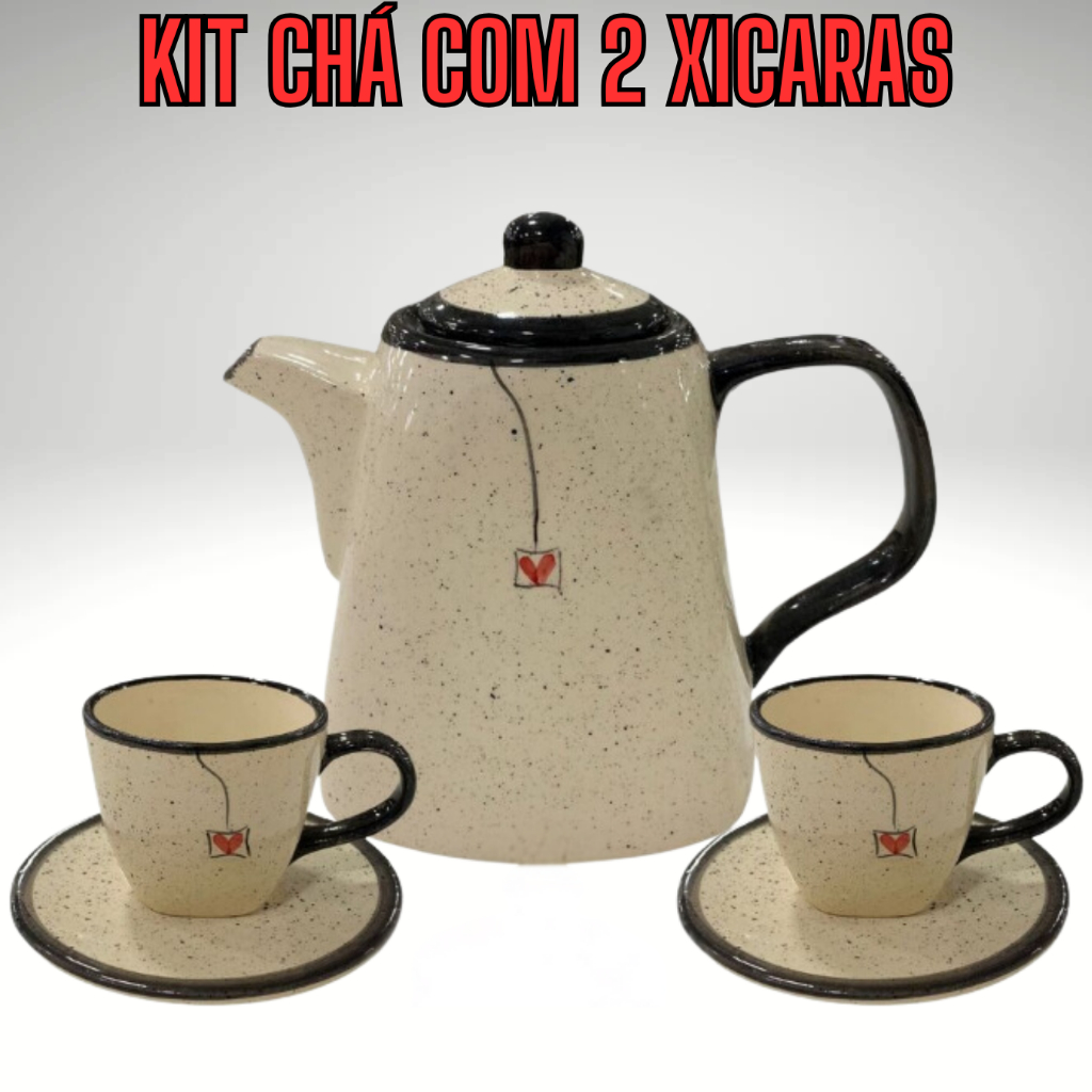 Conjunto de Chá Bule Café Caneca Xícara Pires Chaleira Chá Decorado Jogo de café em cerâmica