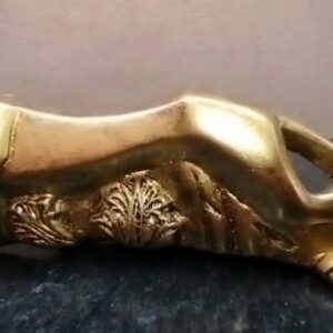 Pantera Negra Dourada Escultura Estatua 34cm Decoração Casa