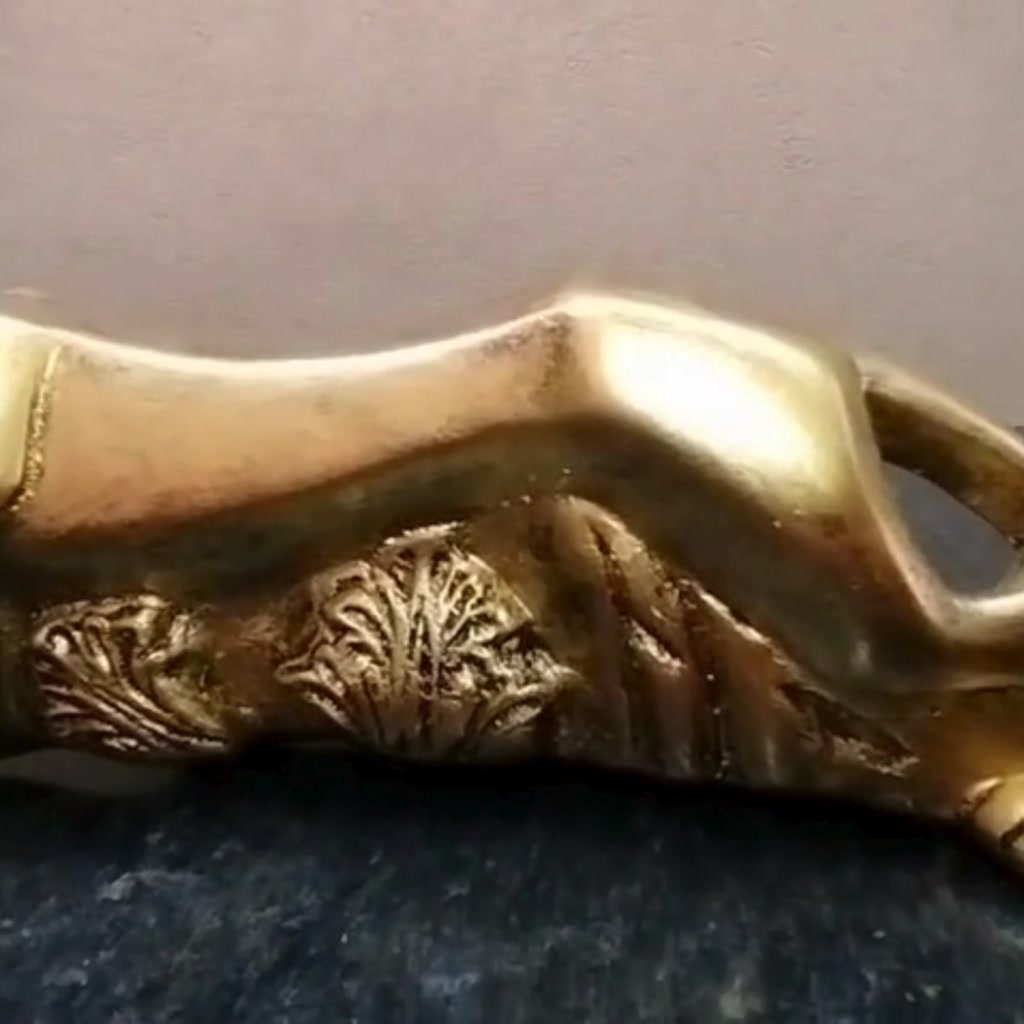 Pantera Negra Dourada Escultura Estatua 34cm Decoração Casa