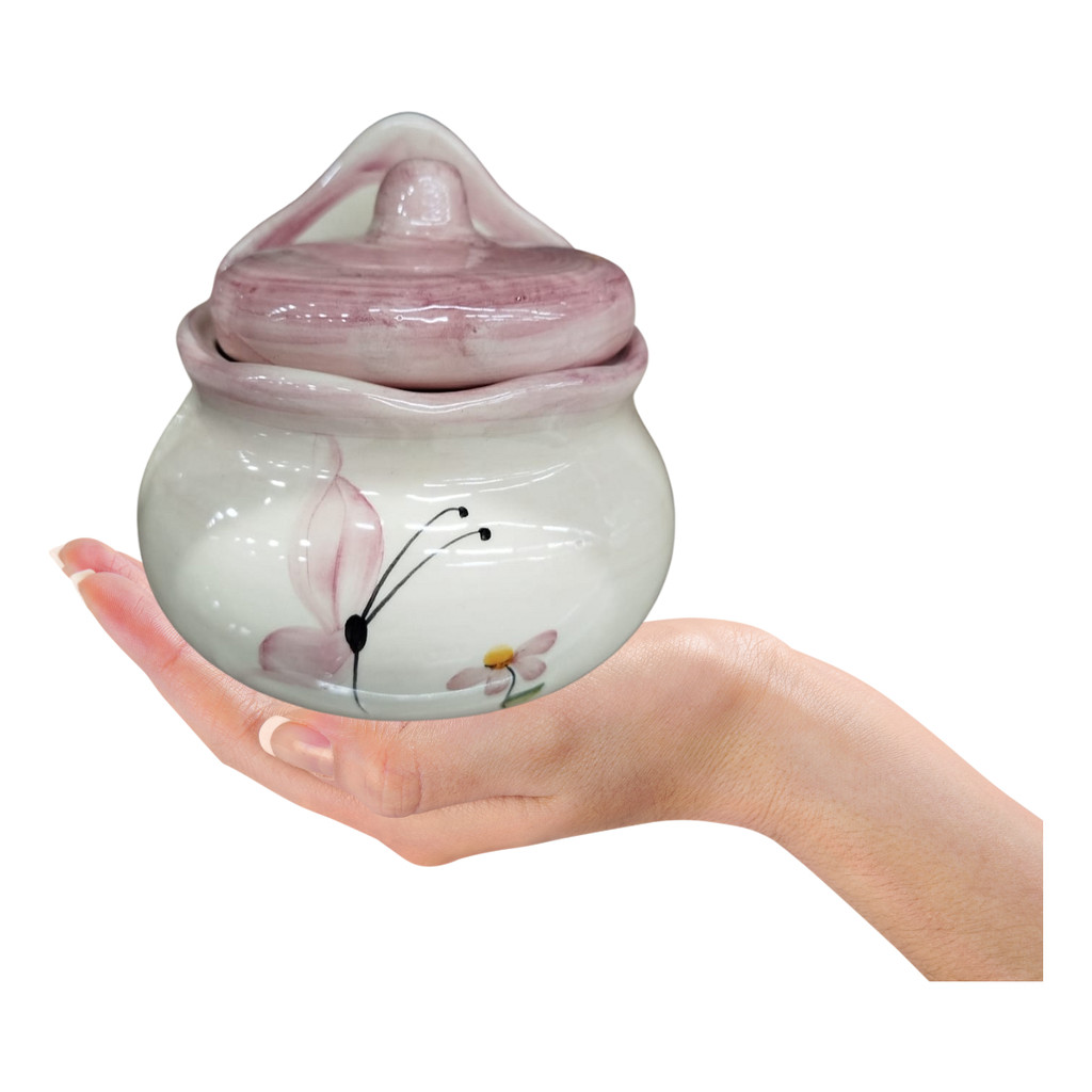 Saleiro de Cerâmica para Parede Pintado à Mão Borboleta 14cm 400g