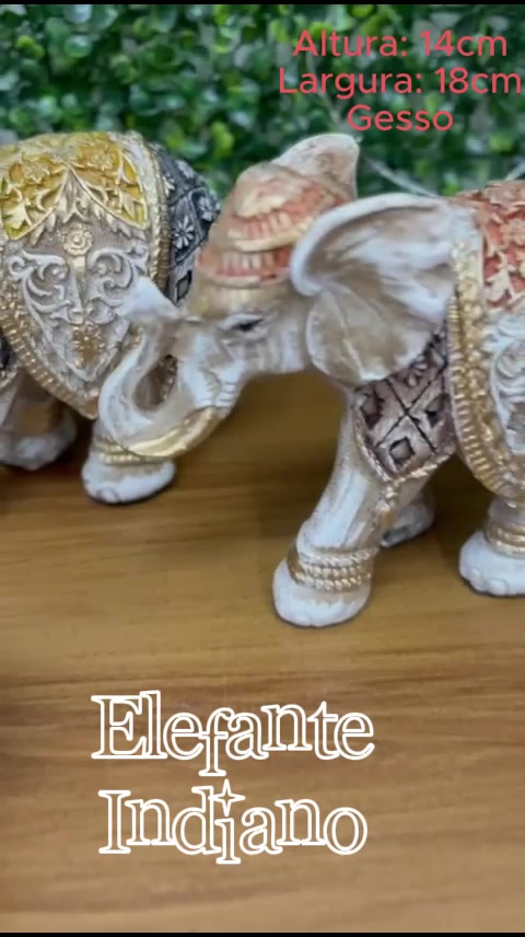 Elefante Estrelinha Da Sorte Enfeite Decorativo Gesso 14cm