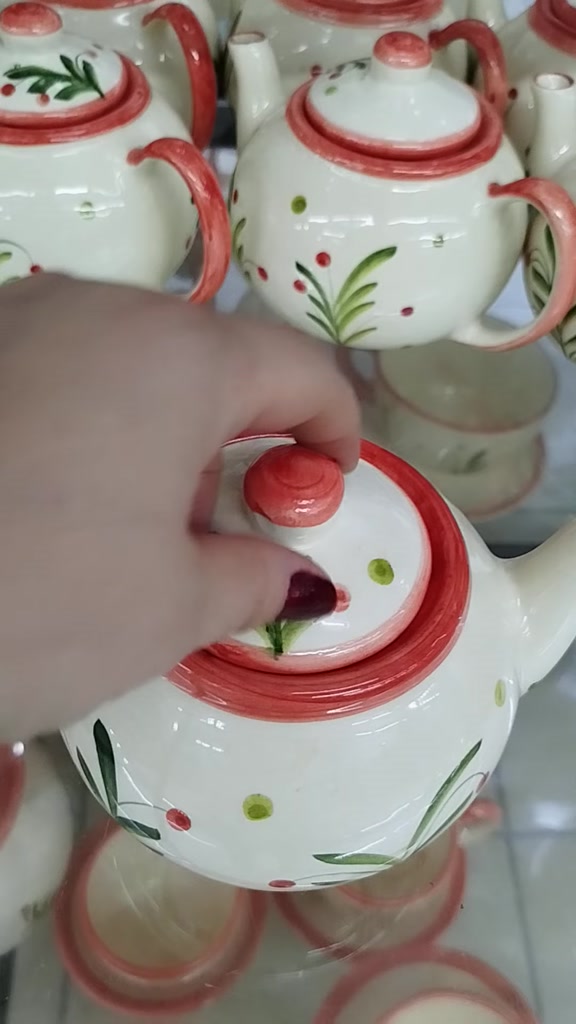 Lindo Bule Chaleira com tampa em Cerâmica Pintado a Mão 600ml Diversas cores Decoração