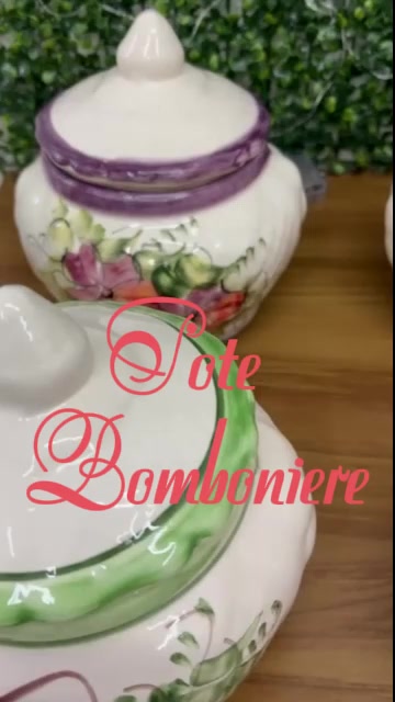 Bomboniere Pote De Cerâmica Porta Mantimento