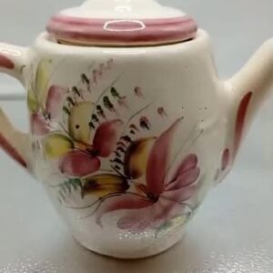 Bule Chaleira Cerâmica Artesanal Esmaltada Pintada A Mão