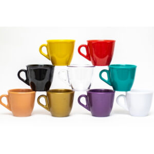 Kit com 50 ou 75 xícaras candy plástico lindas cores café cafezinho 60ml colorida