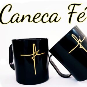 Kit C/10 Caneca Plástica Personalizada Fé Presente Lembrancinha