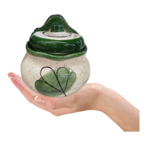 Saleiro de Cerâmica para Parede Pintado à Mão Verde 14cm 400g