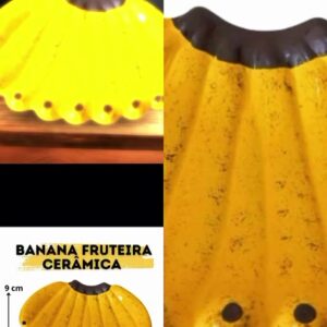 Fruteira em formato de Banana Cerâmica Decoração Cozinha Frutas