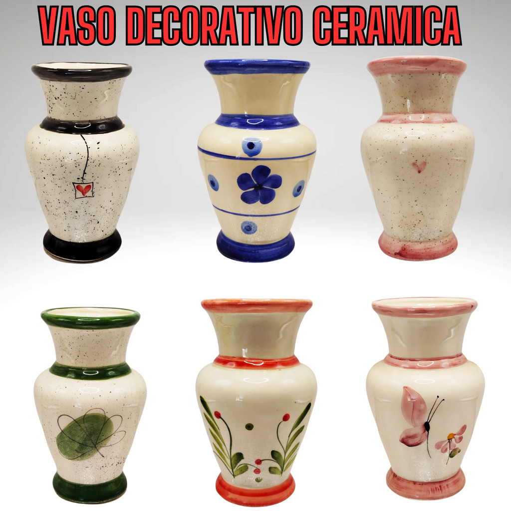 Lindo Vasinho em Cerâmica Pintado a Mão diversas cores Vaso Decorativo Vasinho Gordo