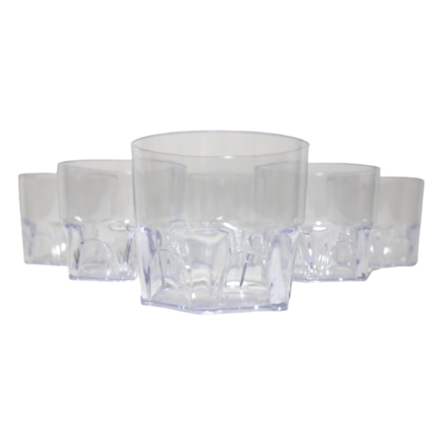 Kit com 100 copos de Whisky Acrilico para Festas Bebida Boteco 250ml