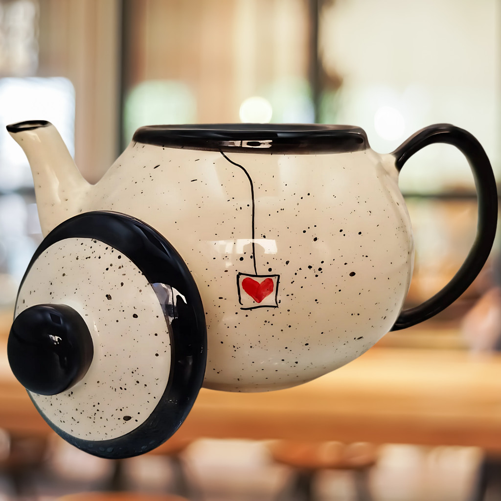 Bule Café Chá Preto Em Cerâmica Pintado Á Mão Bule 600ml ou Chaleira 1200ml