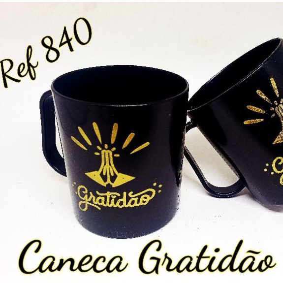 Caneca Plastica Gratidão kit com 20 unidades  400ml