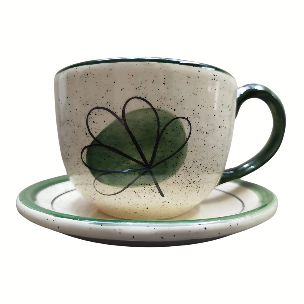 Caneca Grande 700ml Xícara Consume Cerâmica Jumbo Verde Caldo Sopas