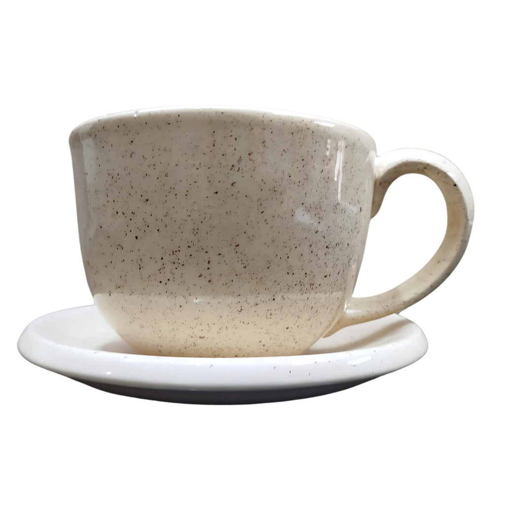 Caneca Xícara Grande Consumê Cerâmica Jumbo Chapiscado 700ml Caldo Sopas