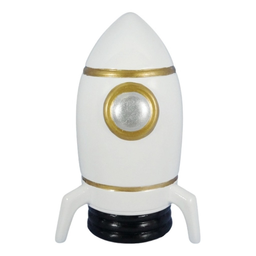 Nave Espacial em Ceramica Decorativo para Mesa Festa Foguete Decorativo Em Cerâmica