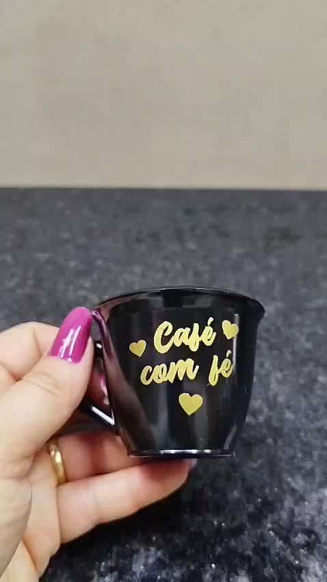Kit 30 Xicara Café Com Fé Lindas Ideal Para Presentear 60ml