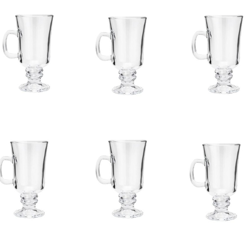 Kit 6 Xicara Canecas Vidro Capuccino Bebidas Café 120ML