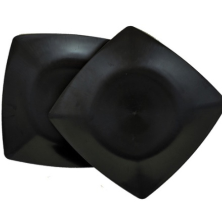 Kit 10 Prato Quadrado Plástico Refeição Lanche Porções 22cm