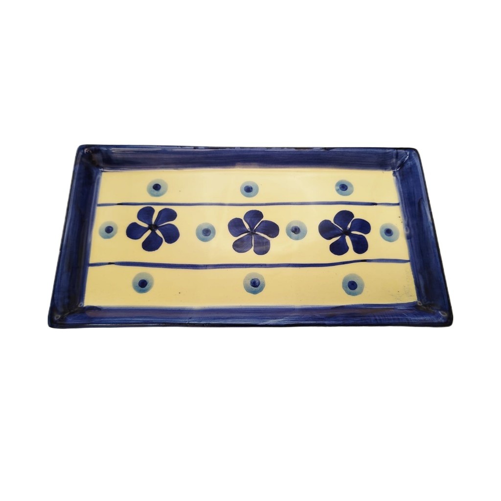 Bandeja em Cerâmica 29cm Louça retangular Pintada a Mão diversos modelos