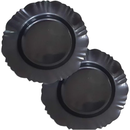 10 Pratos Redondo Com Bordas em Plástico