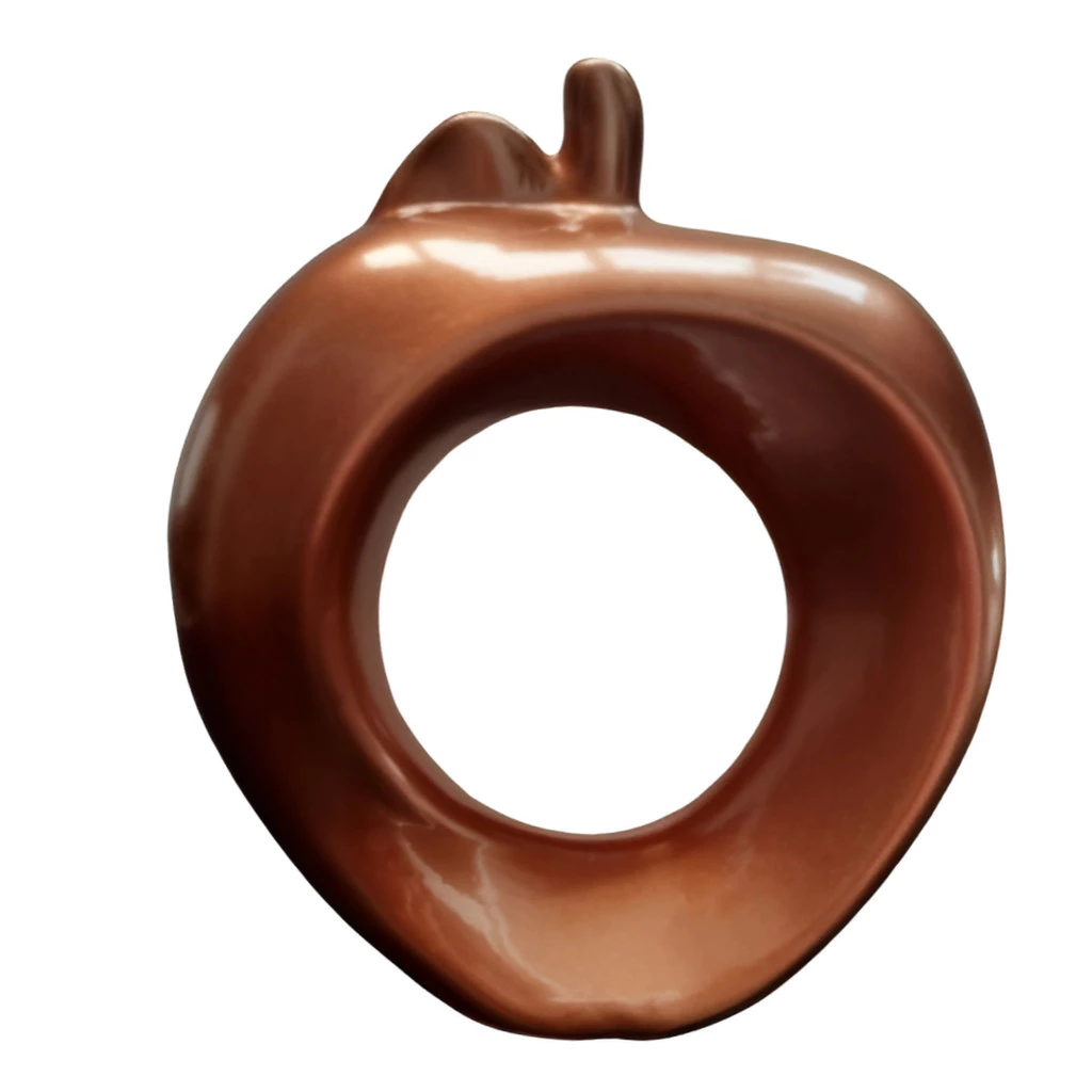 Maçã Vazada Grande Para Decoração em cerâmica - Bronze Rosê